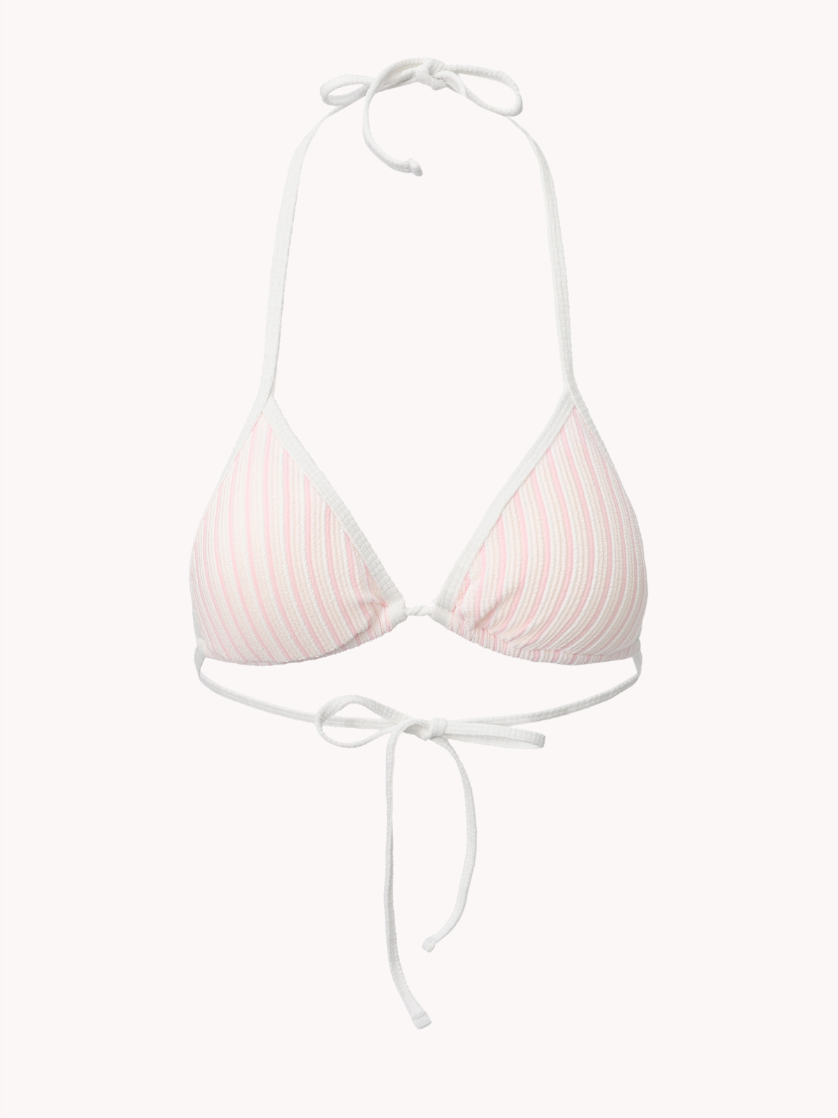 Club Triangle Bikini Top - Blush Pink Stripe