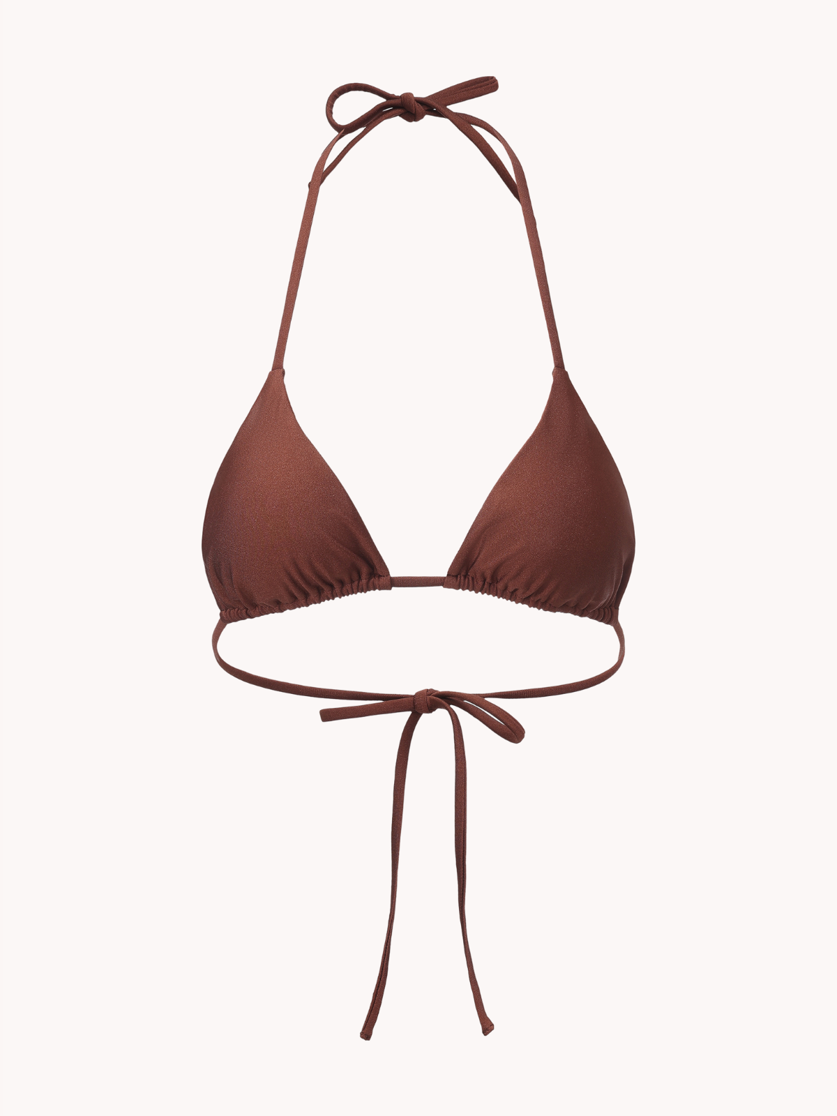Club Triangle Bikini Top - Shiny Cocoa