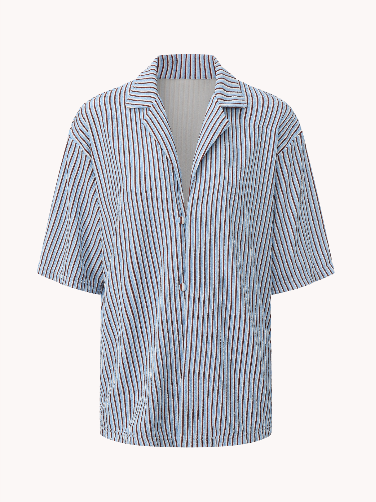 Striped shirt with short sleeves on a white background