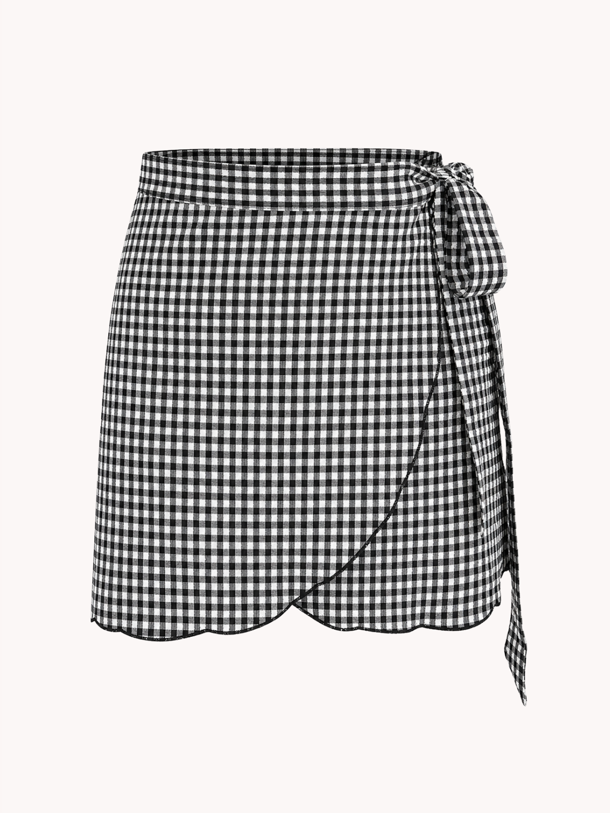 Ciao Wrap Skirt - B&W Gingham